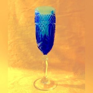Cristal D'Arques Durand Sapphire Blue Champagne Flute